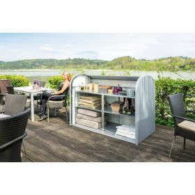 Biohort StoreMax Mülltonnenbox / Geräteschrank 160, quarzgrau-metallic, 1630 x 780 x 1200 mm, 1200 l