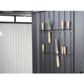 biohort Gerätehaus HighLine®, silber-metallic, H1: 2750 x 1550 x 2220 mm, Standardtüre
