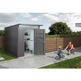 biohort Abri de jardin AvantGarde®, gris quartz métallique, A8: 2600 x 3800 x 2220 mm, porte standard