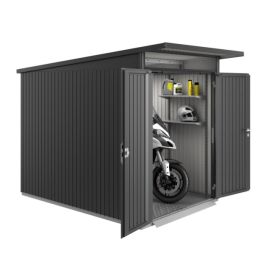 biohort Abri de jardin AvantGarde®, argent métallique, A5: 2600 x 2200 x 2180 mm, double porte