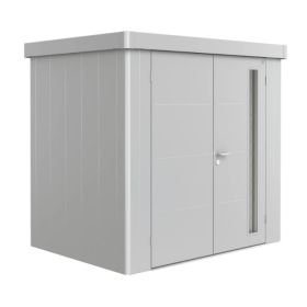 biohort Gerätehaus NEO, silber-metallic, 4C: 2920 x 3480 x 2220 mm, Doppeltüre