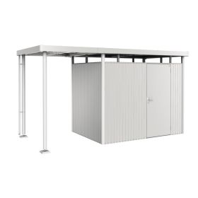 Biohort Seitendach Gr. S zu Gerätehaus HighLine®, silber-metallic, H2: 1500 x 1950 x 2220 mm