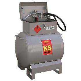 Mobile Benzin-Tankanlage KS-Mobil mit Transportzulassung ADR, Inhalt 200 Liter, Handpumpe
