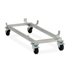 Cadre en acier galvanisé avec roulettes pour bac 200 l bas, Roulettes Ø 100 mm