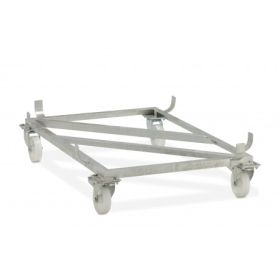 Lenkrollengestell verzinkt zu Behälter 1100 l, Rolle Ø 150 mm