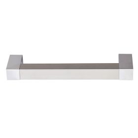 Schiebetürenschrank Rhein, 3 OH, 1200 x 400 x 1100 mm, Graphit-Beton, Chromgriff (Metall)