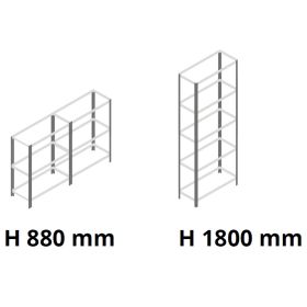 Rayonnage emboîtable métallique Crosser, 5 tablettes, l x p x h 900 x 400 x 1800 mm, fabriqué en Italie