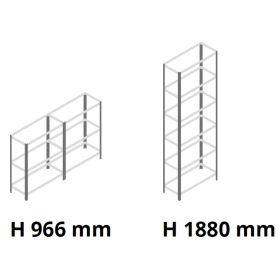 Steckbodenregal FIRENZE aus Metall, 5 Fachboden, 1000 x 400 x 1880 mm