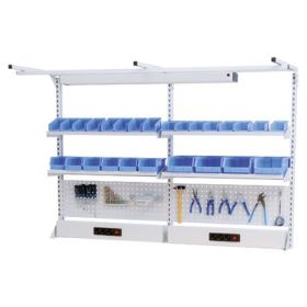 Bedrunka+Hirth Structure multi-mur avec châssis supérieur et 6 étagères, l x p x h 2000 x 750 x 1250 mm