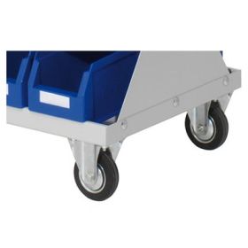 Bedrunka+Hirth chariot avec 192 bacs à bec, RAL 7035, l x p x h 1000 x 500 x 1580 mm