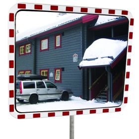 Verkehrsspiegel TM-H PC, mit Heizung, eckig, 1000 x 1200 mm, Polycarbonat, Beobachtungsabstand 27 - 32 m