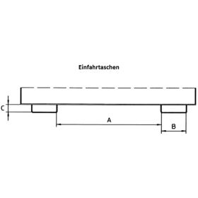 Kippbehälter, Typ VG 700, Tragfähigkeit 1000 kg, Inhalt 0.70 m³, RAL