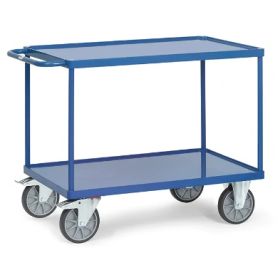 Fetra Chariot de table avec bacs en tôle d'acier, capacité de charge totale jusqu'à 600 kg, en quatre dimensions