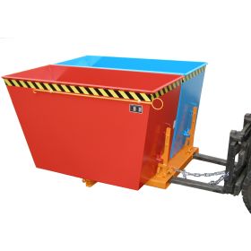 Bac basculante, type DUO, RAL 2000, capacité de charge 1500 kg, contenu 2 x 0.90 m³, 1665 x 1610 x 1000 mm