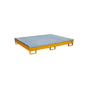 Regalwanne mit PE-Einsatz und Gitterrost, RW-GR 1800 PE, RAL 2000, LxBxH 1765 x 1315 x 255 mm