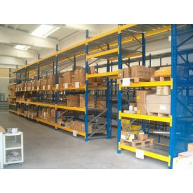 Ständerrahmen zu Palettenregal, Abmessungen 2025 x 1100 mm, RAL 5010, Tragfähigkeit 12500 kg