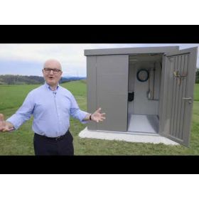 biohort Gerätehaus NEO, quarzgrau-metallic, 3D: 3480 x 2920 x 2220 mm, Standardtüre