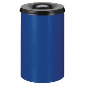 Poubelle auto-extinguible de 50 litres en bleu, 335 x 625 mm