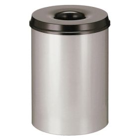 Poubelle auto-extinguible de 50 litres en gris, 335 x 625 mm