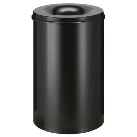 Poubelle auto-extinguible de 50 litres en noir, 335 x 625 mm