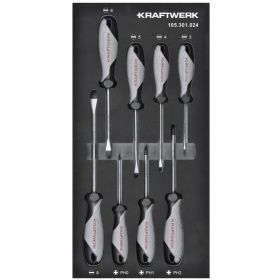 KRAFTWERK BASIC LINE EVA Schraubendreher-Einlage, 200 x 400 mm, 8-teilig