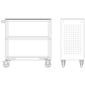 KRAFTWERK Service Wagen BT900 mit Gummimatte, LxBxH 474 x 919x 1000 mm