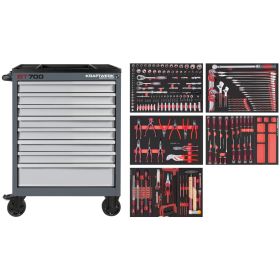 KRAFTWERK Werkstattwagen BT700 8 Schubladen, inkl. Werkzeug, PRO-HT, 242-teilig