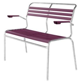 Schaffner SÄNTIS banc avec lattes, structure en tube d'acier galvanisé à chaud, disponible en plusieurs versions