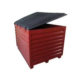 Materialbox mit Scharnier und Kunststoffdeckel - 1600 x 1200 x 1100 mm