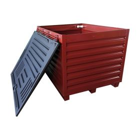 Materialbox mit Scharnier und Kunststoffdeckel - 1200 x 800 x 920 mm