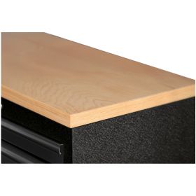 KRAFTWERK Werkbank MOBILIO 3er Standard-Kombi mit 19 Schubladen, Farbe schwarz, Arbeitsfläche Buche-Multiplex, BxTxH 2040 x 463 x 945 mm