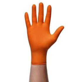 Gants jetables en nitrile GoGrip, paquet de 50 pièces, orange, en différentes tailles