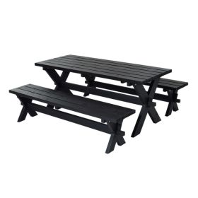 Nostalgie Plankengarnitur, schwarz, 1770 x 1810 x 720 mm