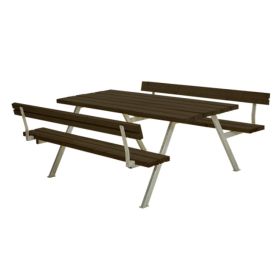 Alpha-Gartenmöbel, schwarz, mit 2 Rückenlehnen, 1770 mm