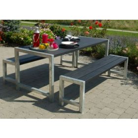 Planken-Gartentisch, schwarz, 1860 x 770 x 730 mm