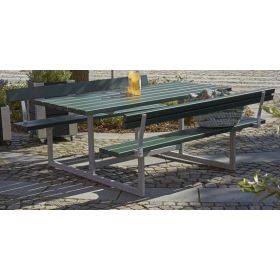 Basic Sitzgruppe Kombi-Gartenmöbel komplett, grün, mit 2 Rückenlehnen, 1770 x 1600 x 730 / 450 mm