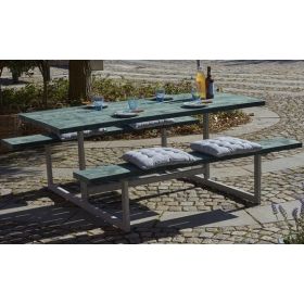 Basic Kombi-Gartenmöbel komplett, ReTex, grün, 1770 x 1600 x 730 / 450 mm