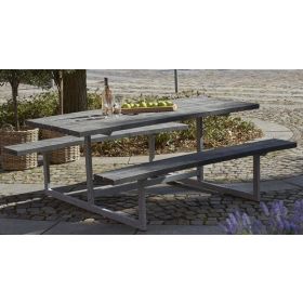 Basic Kombi-Gartenmöbel komplett, ReTex, schwarz, 1770 x 1600 x 730 / 450 mm
