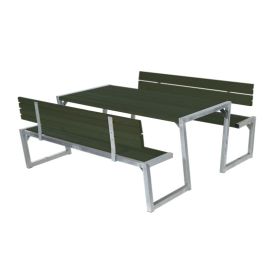 ZIGMA Kombi-Sitzgruppe komplett, grün, mit 2 Rückenlehnen, 1760 x 1980 x 820 / 455 mm