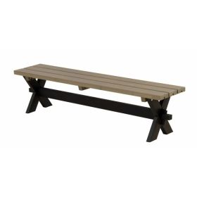 Nostalgie Plankenbank, schwarz / graubraun, 1770 x 380 x 440 mm