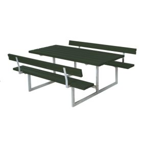 Basic Sitzgruppe Kombi-Gartenmöbel komplett, grün, mit 2 Rückenlehnen, 1770 x 1600 x 730 / 450 mm