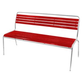 Schaffner Gartenbank RIGI aus Schweizer Eschenholz ohne Armlehne, rot, BxTxH 1500 x 610 x 860 mm