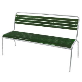 Schaffner Gartenbank RIGI aus Schweizer Eschenholz ohne Armlehne, tannengrün, BxTxH 1500 x 610 x 860 mm