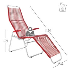 Schaffner Chaise longue spaghetti BRISSAGO, patins avec accoudoirs, empilable
