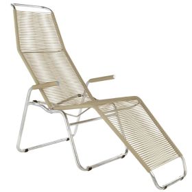 Schaffner Chaise longue spaghetti BRISSAGO, patins avec accoudoirs, empilable