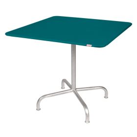 Schaffner Gartentisch Rigi, Gestell aus feuerverzinktem Stahlrohr, LxB 700 x 700 mm, kaliblau