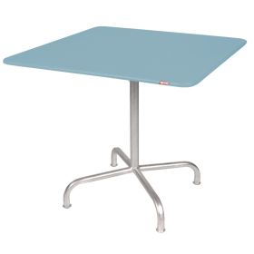 Schaffner Gartentisch Rigi, Gestell aus feuerverzinktem Stahlrohr, LxB 700 x 700 mm, pastellblau