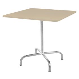 Schaffner Gartentisch Rigi, Gestell aus feuerverzinktem Stahlrohr, LxB 700 x 700 mm, pastellbraun