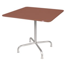 Schaffner Gartentisch Rigi, Gestell aus feuerverzinktem Stahlrohr, LxB 700 x 700 mm, pastellterracotta