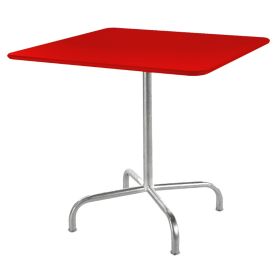 Schaffner Gartentisch Rigi, Gestell aus feuerverzinktem Stahlrohr, LxB 700 x 700 mm, rot